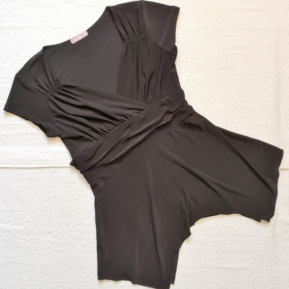 🐱Vol. 1 Tie Back Black Handkerchief Hem Blouse - Picture 2 of 4